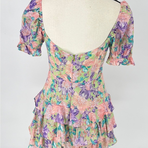 Sundae Muse Romper Dress Size 10 Floral Print Puff Sleeve Cottage Core - Picture 10 of 14